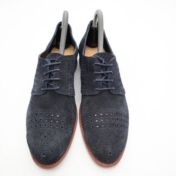The Office of Angela Scott Mr Arthur Wingtip Oxfords Women's EU 38 Navy Suede - Picture 2 of 10